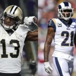 New Orleans Saints WR Michael Thomas and Los Angeles Rams CB Aqib Talib