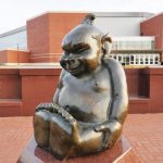 Billiken Statue in the Drury Rally Plaza outside of Chaifetz Arena.