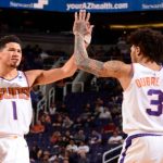 Phoenix Suns guards Kelly Oubre Jr. and Devin Booker